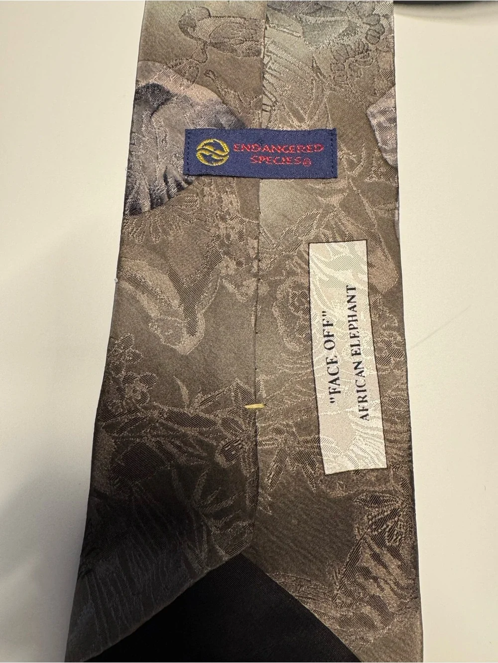 Wembley Endangered Species Elephants Necktie Vintage 100% Silk Tie Made in USA